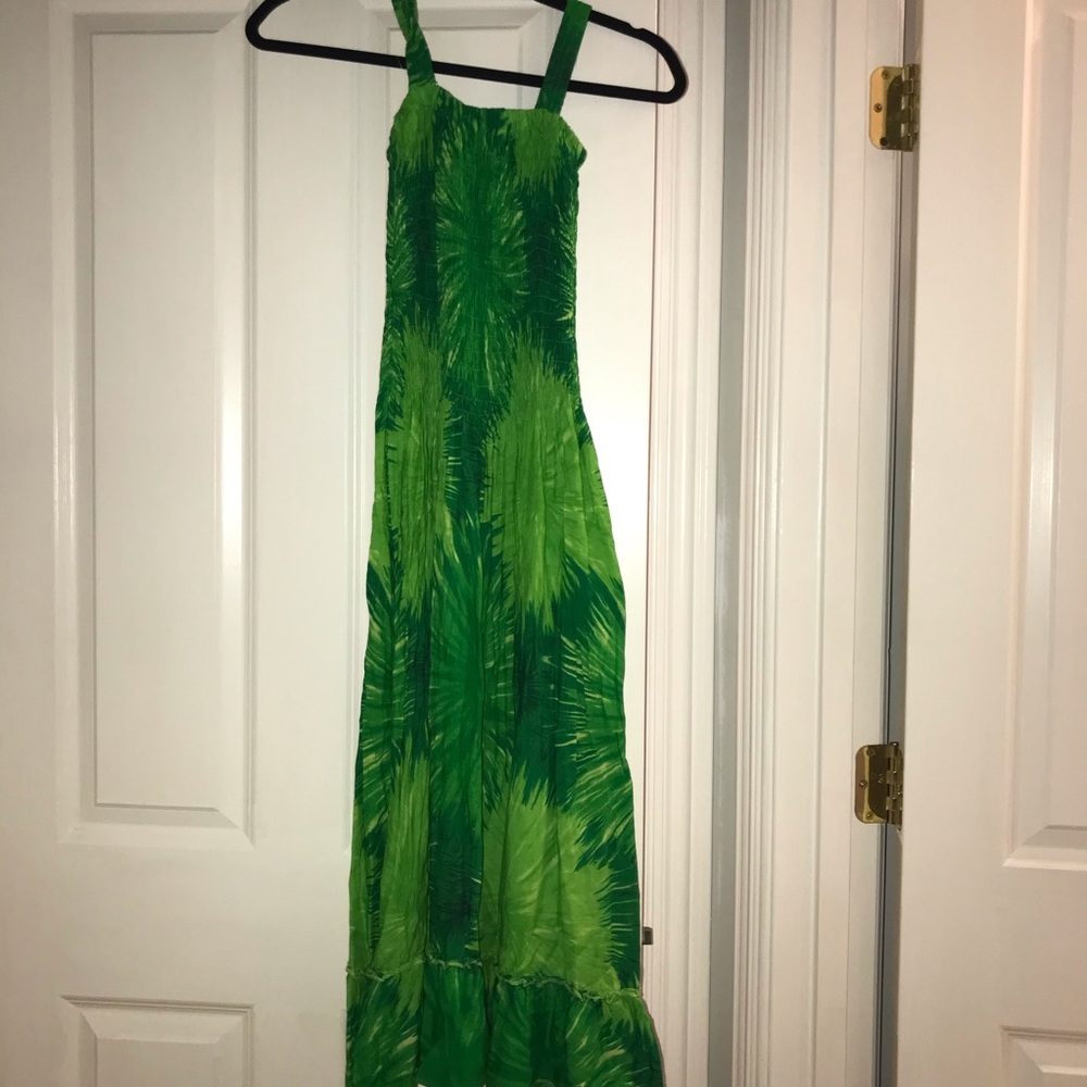 Green tie dye dress